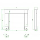 Chester 56" Cararra Marble Fireplace Surround / Mantel 